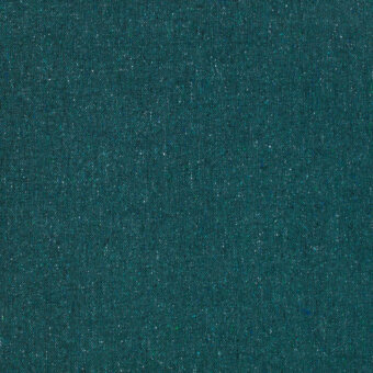 Teal fabric sample with speckled texture, woven synthetic fibers, and subtle tonal variations; label reads “borzalino fleck eco k5260-30”.